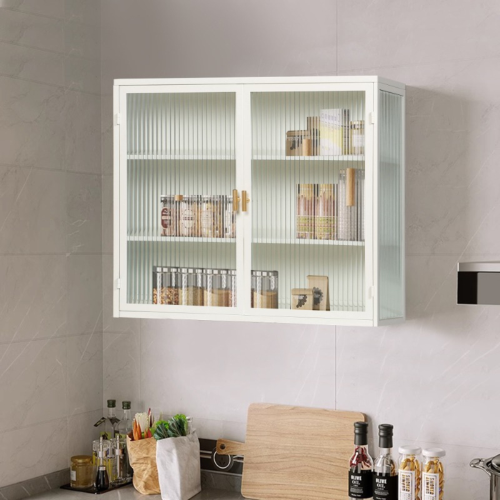 Stylish 27.56 Modern Wall Cabinet with Glass Doors_1