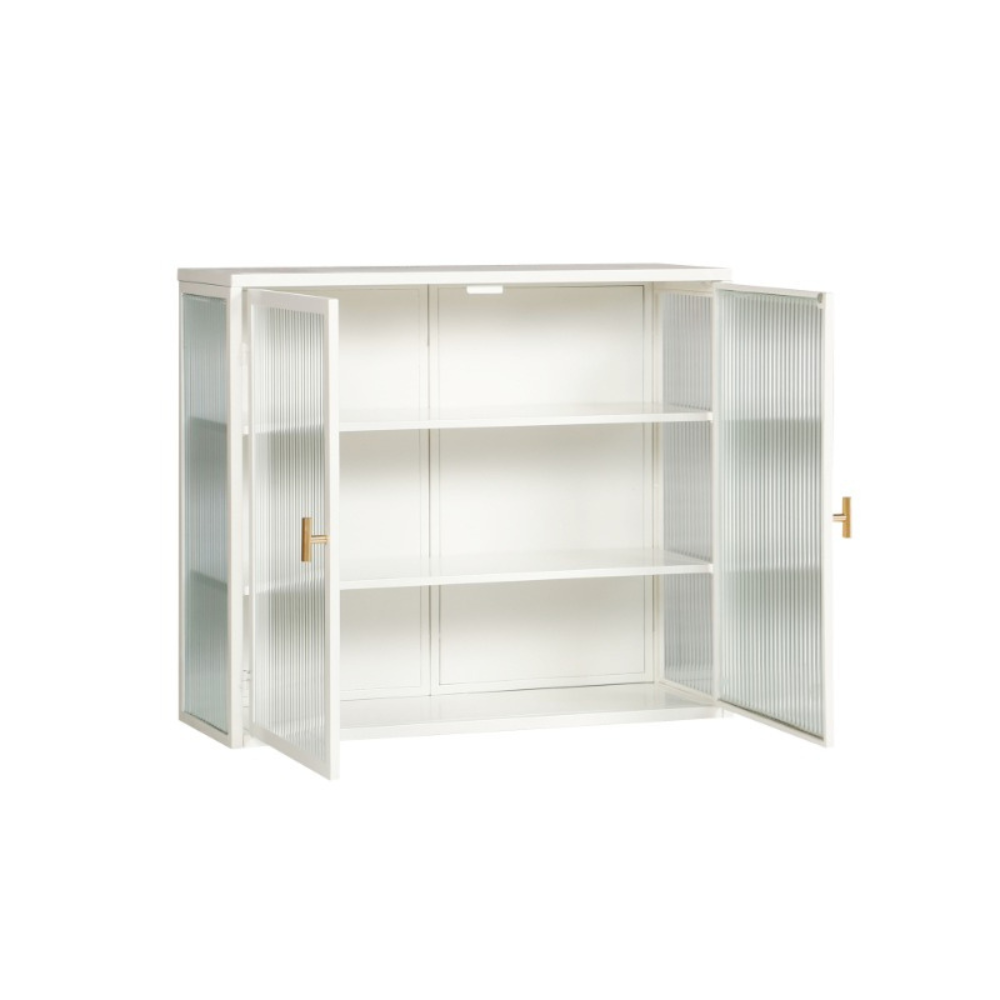 Stylish 27.56 Modern Wall Cabinet with Glass Doors_4