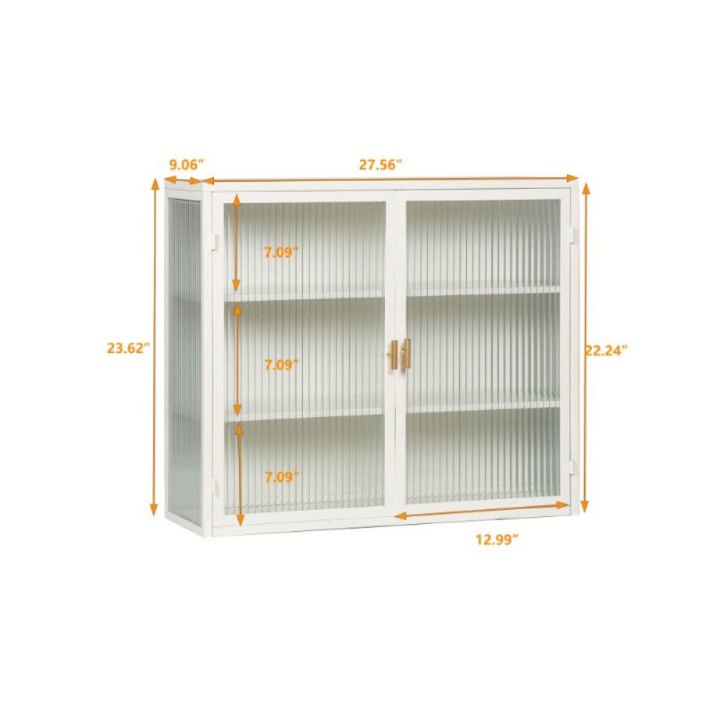 Stylish 27.56 Modern Wall Cabinet with Glass Doors_5